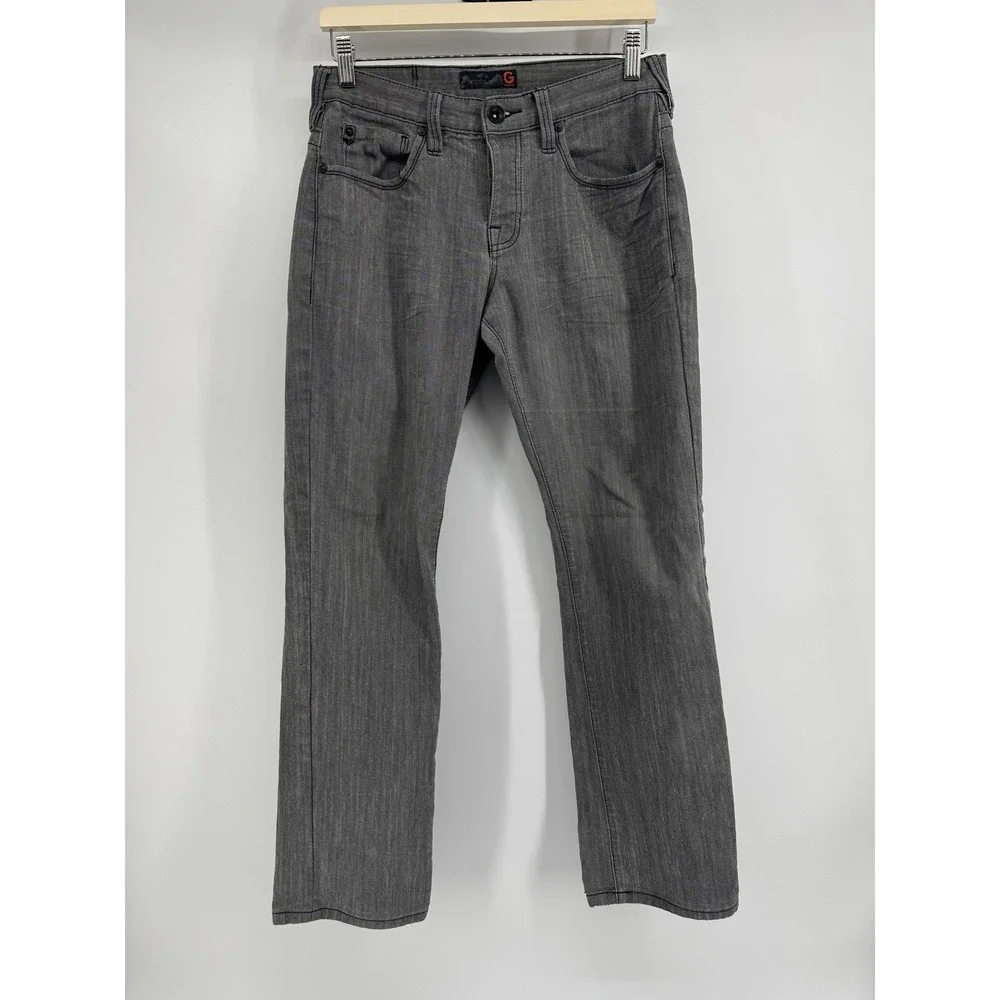 G By Guess‎ Jeans Mens 32 Gray Calm Low Straight Studded Pockets Stretch Denim